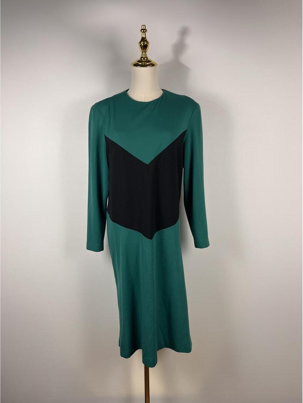 Vintage Henry Lee80s 90s Colorblock Dress Minimalist Mod Midi Dress Size 10